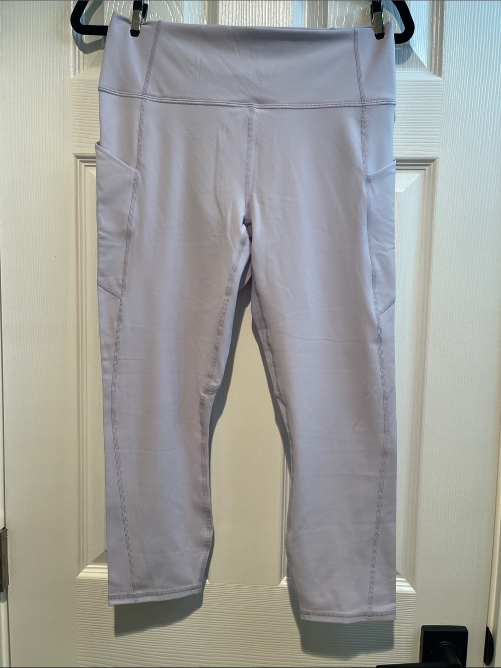 Fabletics Light Lavender Capri High-Rise Leggings with Side Pockets